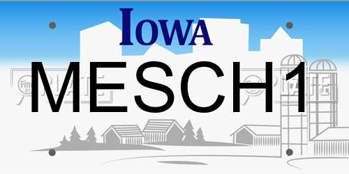 MESCH1 Iowa License Plate