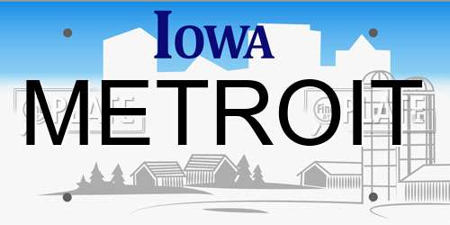 METROIT Iowa License Plate