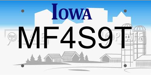 MF4S9T Iowa License Plate