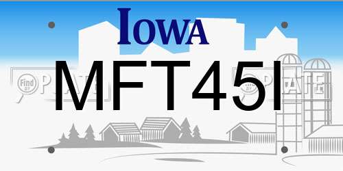 MFT45I Iowa License Plate
