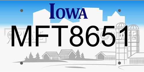 MFT8651 Iowa License Plate