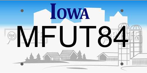 MFUT84 Iowa License Plate