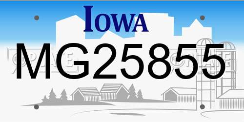 MG25855 Iowa License Plate