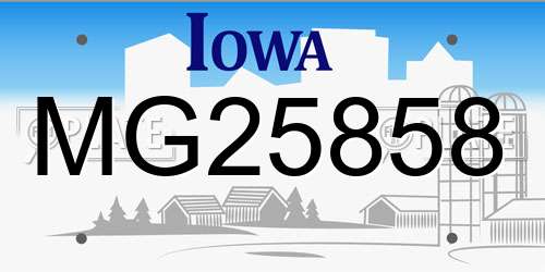 MG25858 Iowa License Plate