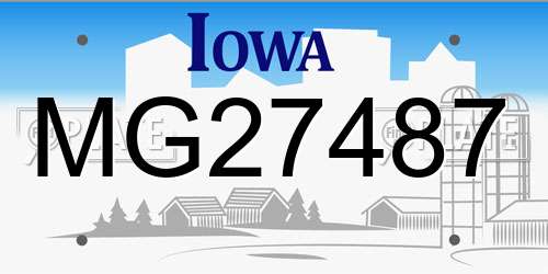 MG27487 Iowa License Plate