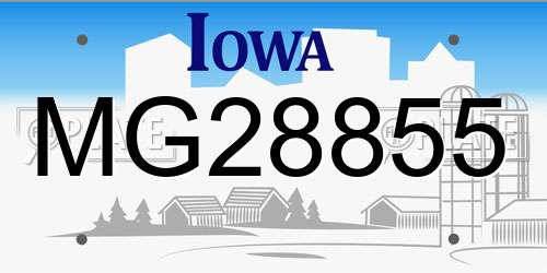 MG28855 Iowa License Plate