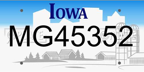 MG45352 Iowa License Plate