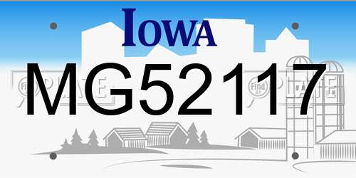 MG52117 Iowa License Plate
