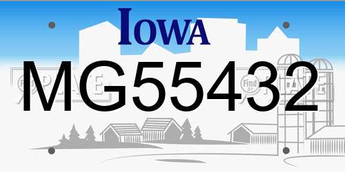 MG55432 Iowa License Plate