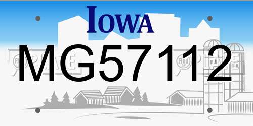 MG57112 Iowa License Plate