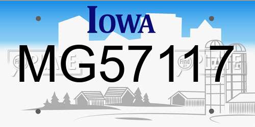 MG57117 Iowa License Plate