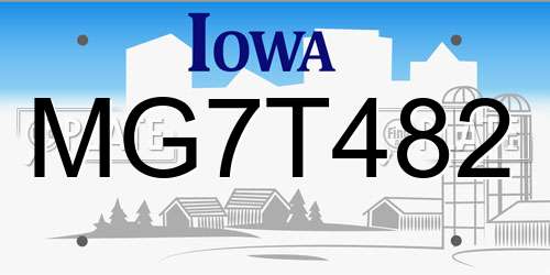 MG7T482 Iowa License Plate
