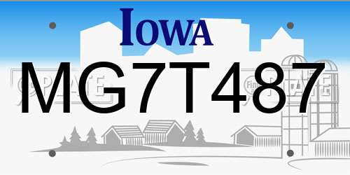 MG7T487 Iowa License Plate