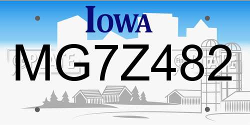 MG7Z482 Iowa License Plate