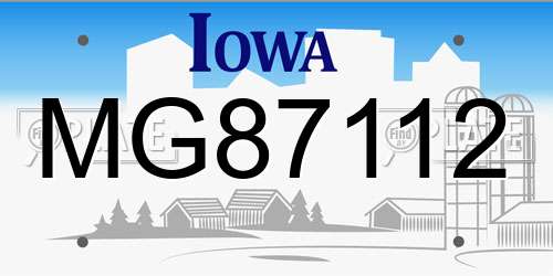 MG87112 Iowa License Plate