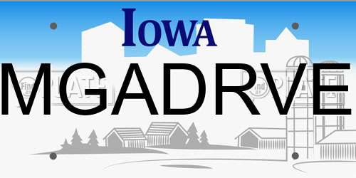 MGADRVE Iowa License Plate