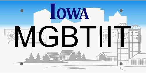 MGBTIIT Iowa License Plate