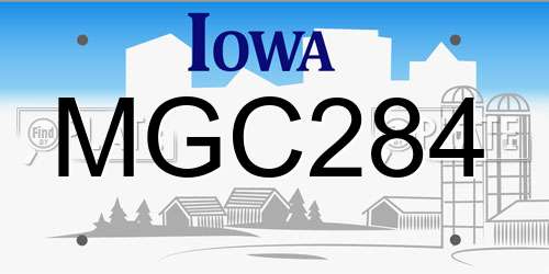 MGC284 Iowa License Plate