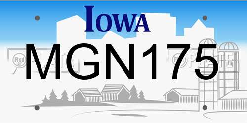 MGN175 Iowa License Plate