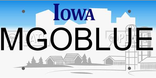 MGOBLUE Iowa License Plate