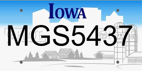 MGS5437 Iowa License Plate