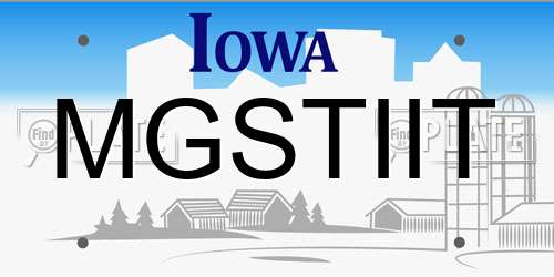 MGSTIIT Iowa License Plate
