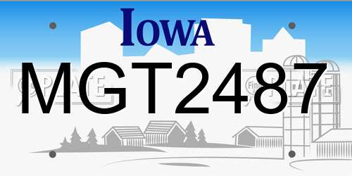 MGT2487 Iowa License Plate