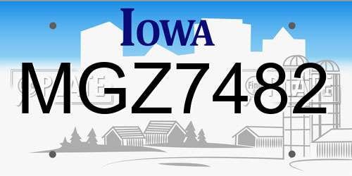 MGZ7482 Iowa License Plate