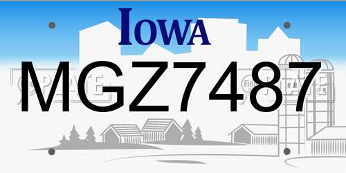 MGZ7487 Iowa License Plate