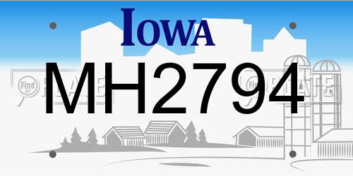 MH2794 Iowa License Plate