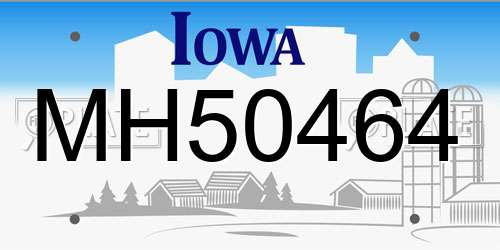 MH50464 Iowa License Plate