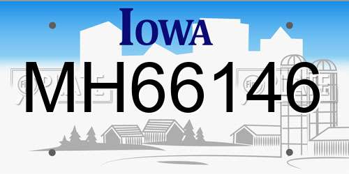 MH66146 Iowa License Plate