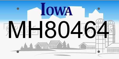 MH80464 Iowa License Plate