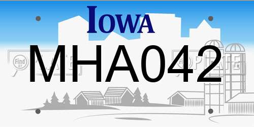 MHA042 Iowa License Plate