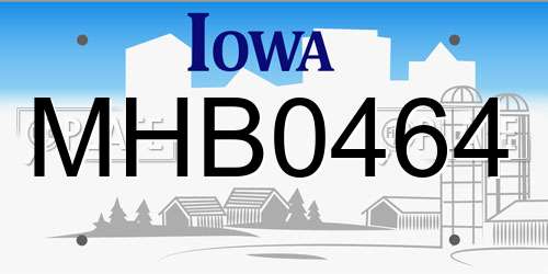MHB0464 Iowa License Plate
