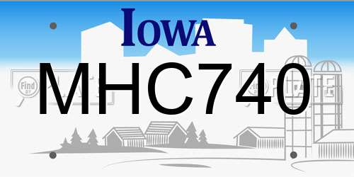 MHC740 Iowa License Plate