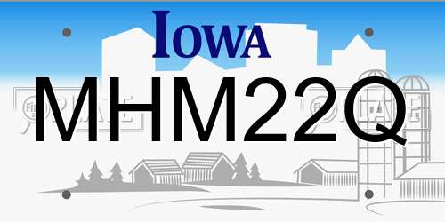 MHM22Q Iowa License Plate
