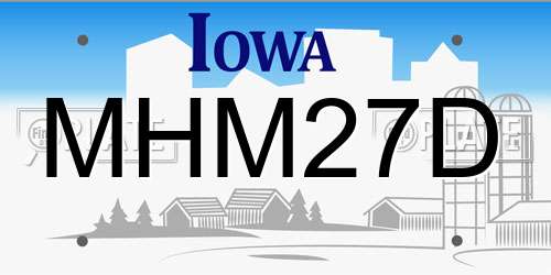 MHM27D Iowa License Plate