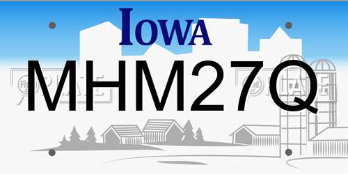MHM27Q Iowa License Plate