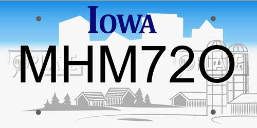 MHM72O Iowa License Plate