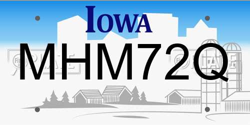 MHM72Q Iowa License Plate