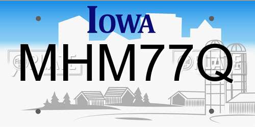 MHM77Q Iowa License Plate