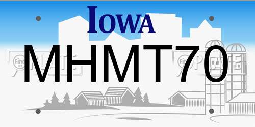 MHMT70 Iowa License Plate
