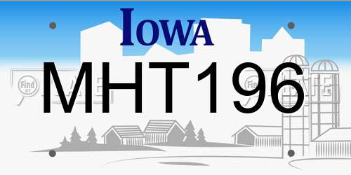 MHT196 Iowa License Plate