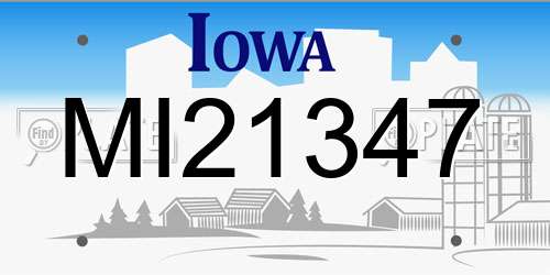 MI21347 Iowa License Plate