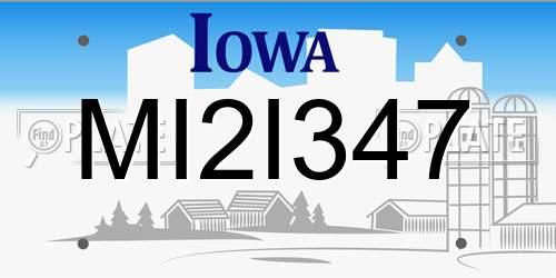 MI2I347 Iowa License Plate