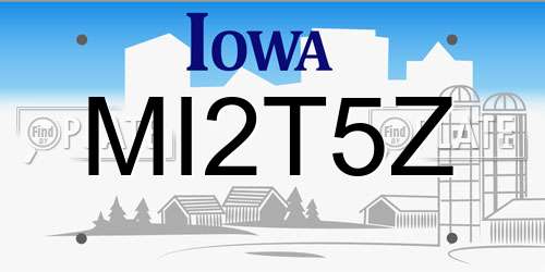 MI2T5Z Iowa License Plate