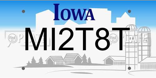 MI2T8T Iowa License Plate