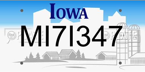 MI7I347 Iowa License Plate