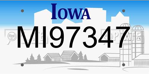 MI97347 Iowa License Plate
